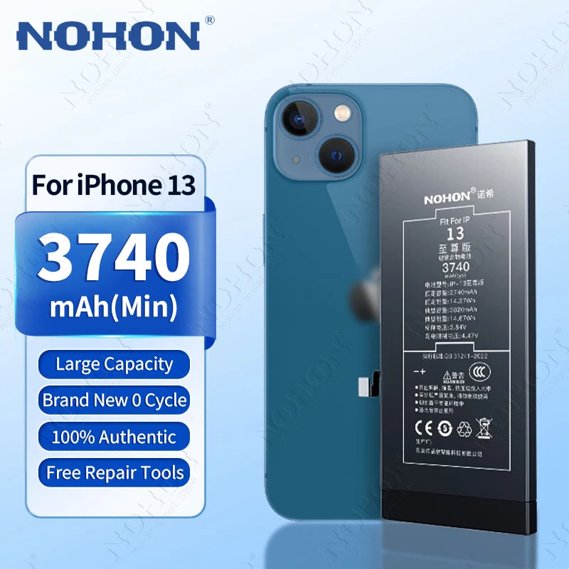NOHON 3740mAh Large Capacity Battery for APPLE iPhone 13 12Pro 11