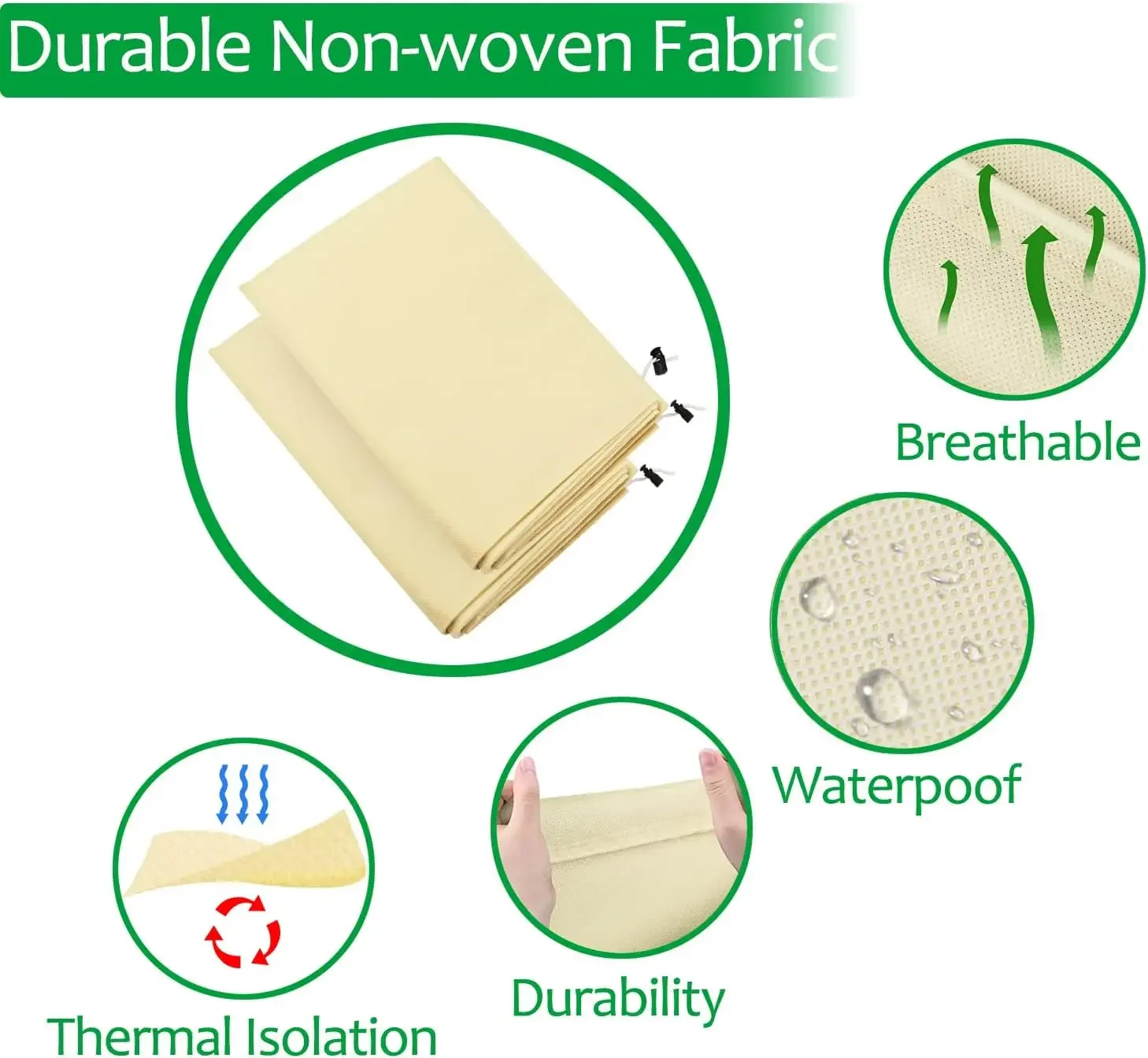 1pc 80*120cm Winter Protection Bag Against Freeze For Plant Cover Garden Plant With Zip Drawstring Breathable