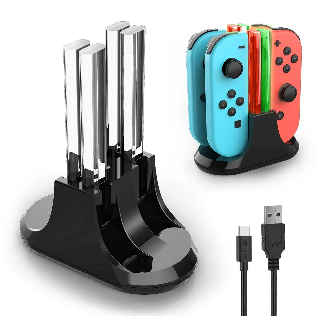 

FOR Nintend Switch 4 Controller Charger LED Indicator Charging Dock Station for Nitendo Switch Nintendoswitch NS Joy-con Accesso