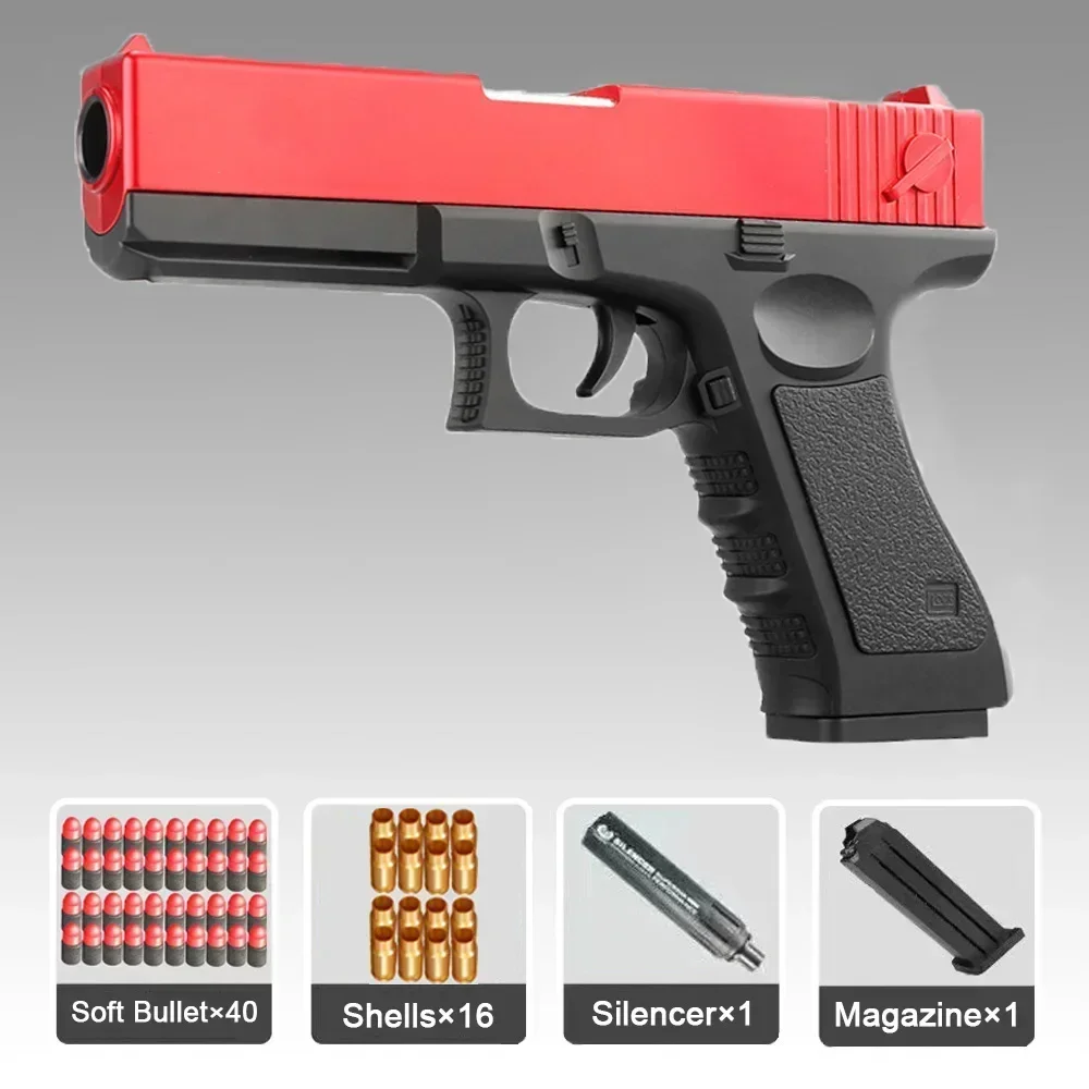 Balas blandas F80 y 24 conchas para pistolas de juguete Glock, pistola Desert Eagle Colt 1911, munición de balas de espuma
