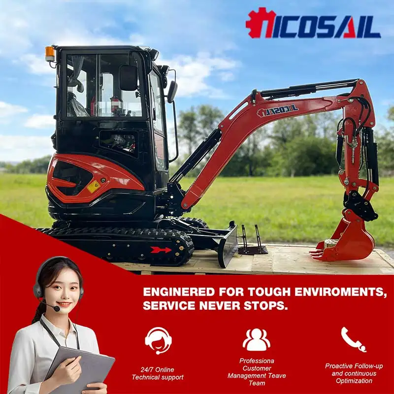 

2 Ton Mini Excavator Swing Boom Joystick Control Hydraulic System Mini Digger For Trenching And Digging
