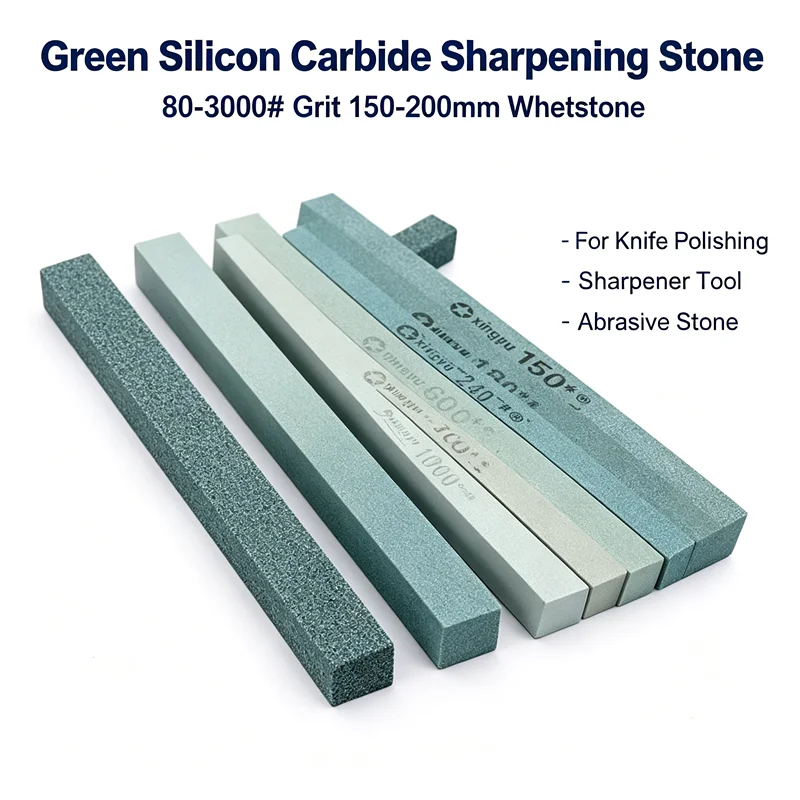 80-3000# Green Silicon Carbide Sharpening Stone 150-200mm Whetstone For Knife Polishing and Sharpening Tools