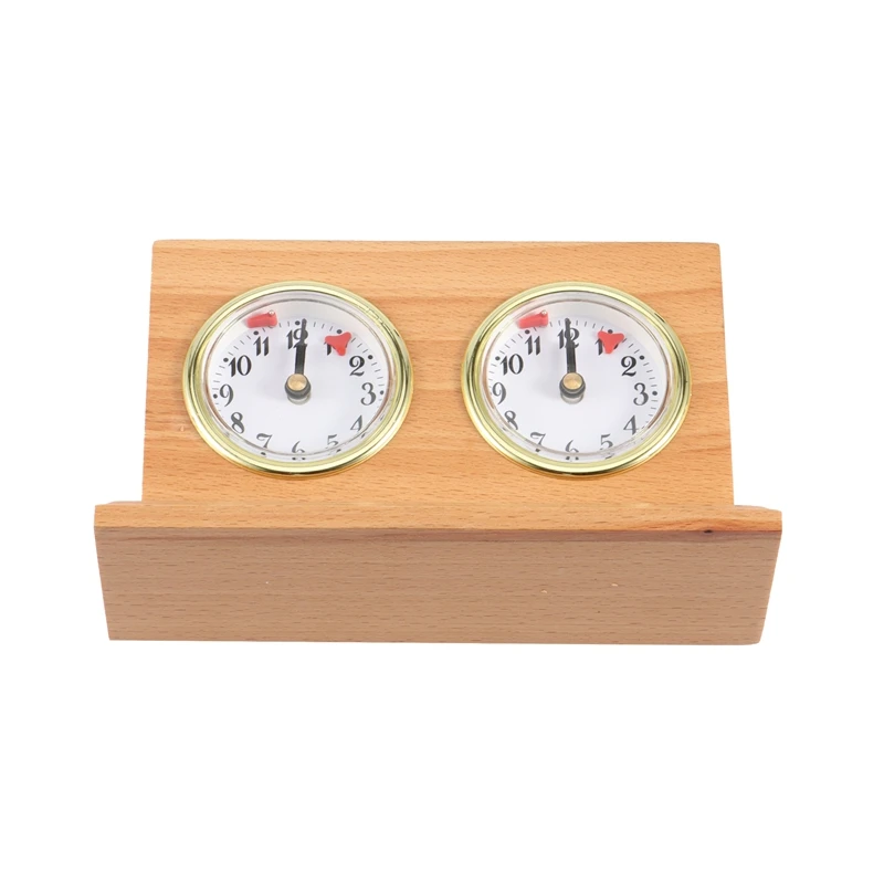 Retro Analog Chess Clock Timer - Wind-Up Mechanical Chess Clock, No Battery Needed Wooden