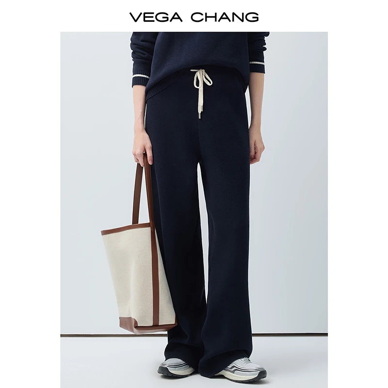 

Новые женские трикотажные повседневные брюки Vega Chang для весны и осени, универсальные брюки с широкими штанинами