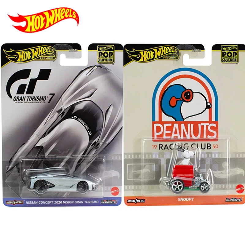 Hot Wheels-coche Premium de juguete para niños, modelo Original, cultura Pop 1:64, Nissan Snoopy Hiway Hauler, primer regalo de batimóvil