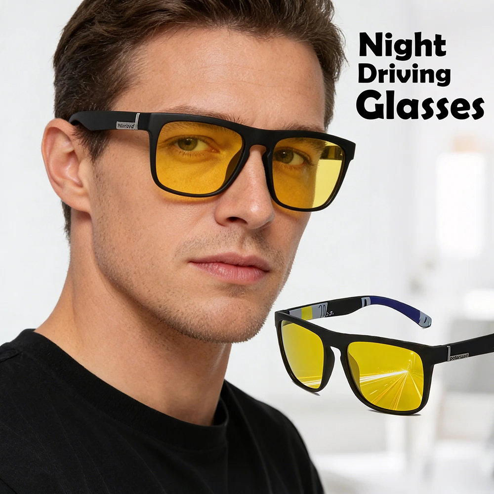 Lunettes de soleil polarisées pour Vision nocturne, jaunes, UV400, carrées, pour la pêche, pour femmes, Anti-éblouissement, pour voiture