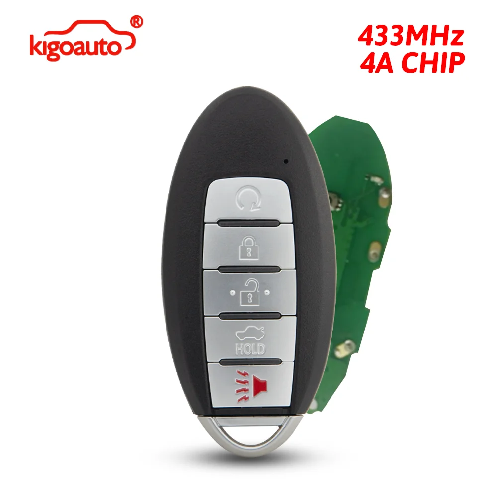 kigoauto FCC ID KR5S180144014 5 Button FSK 433MHz Smart Key PCF7945M HITAG AES 4A CHIP NSN14 For 2016-2018 Infiniti Q50 Q60