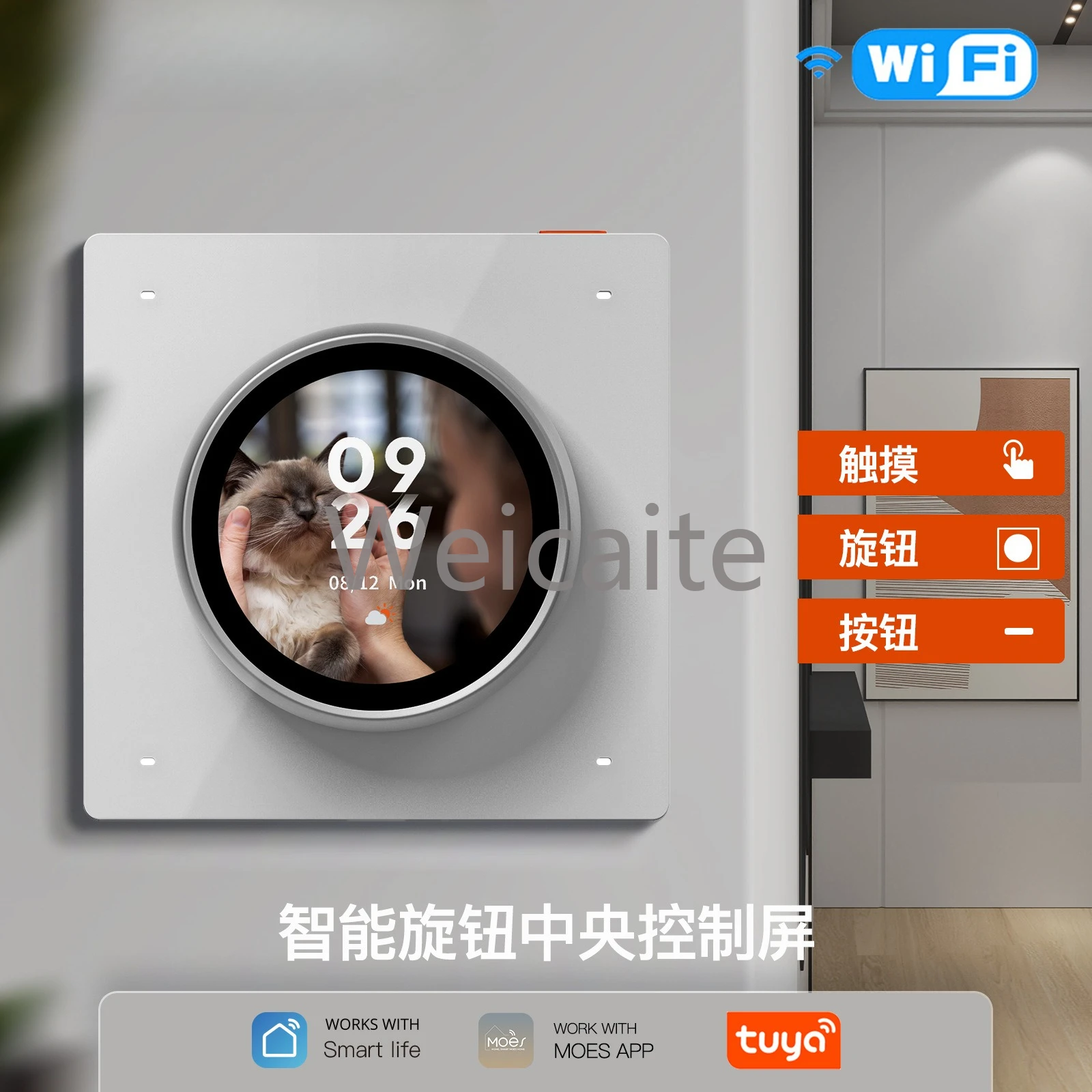 Doodle Smart Home WiFi شاشة التحكم المركزية الذكية 3-way Relay 4-key Smart Switch Knob شاشة التحكم المركزية