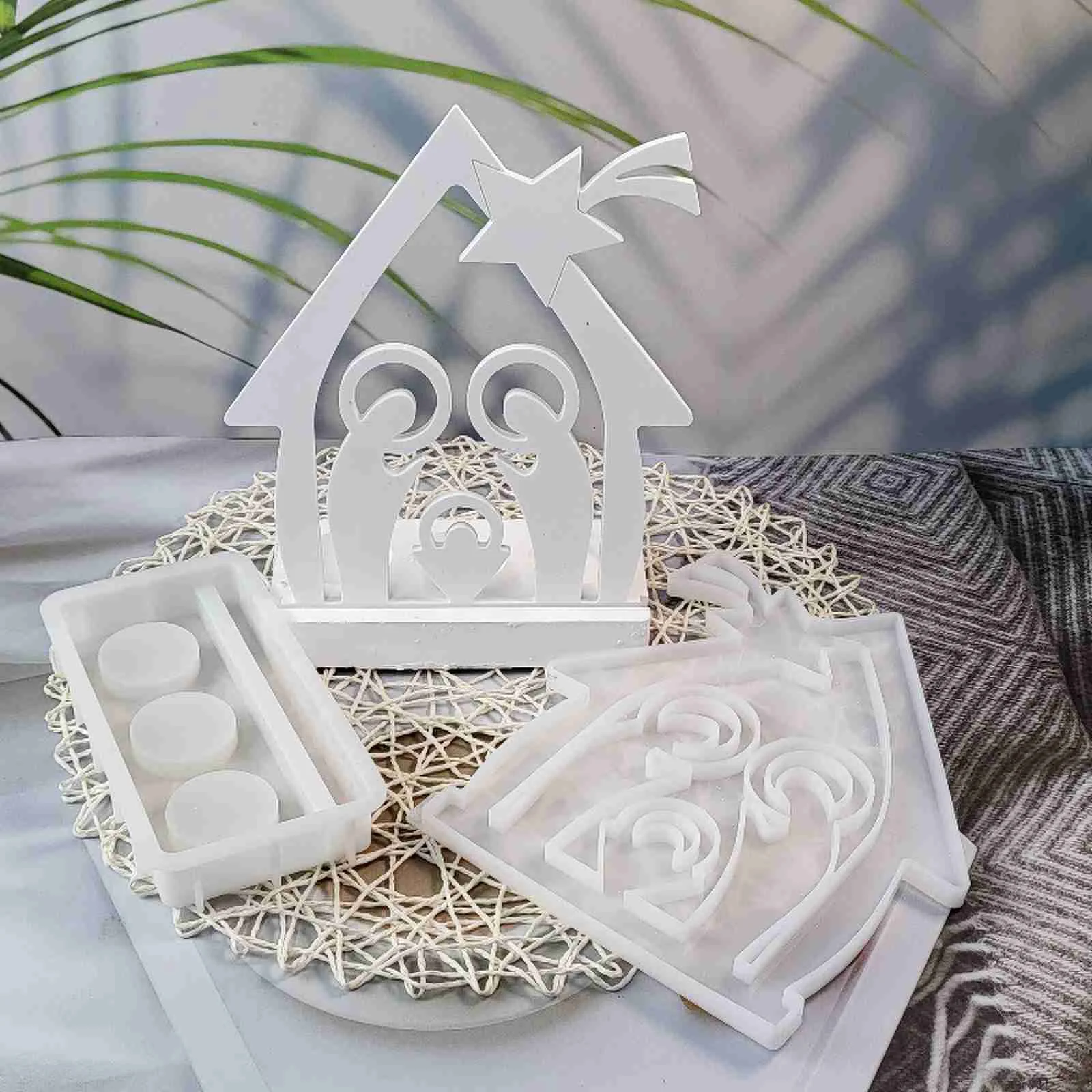 Skeleton House in Villain Prayer Candle Insert Silicone Mold DIY Crafts Ornaments Resin Molds Home Decor Gifts