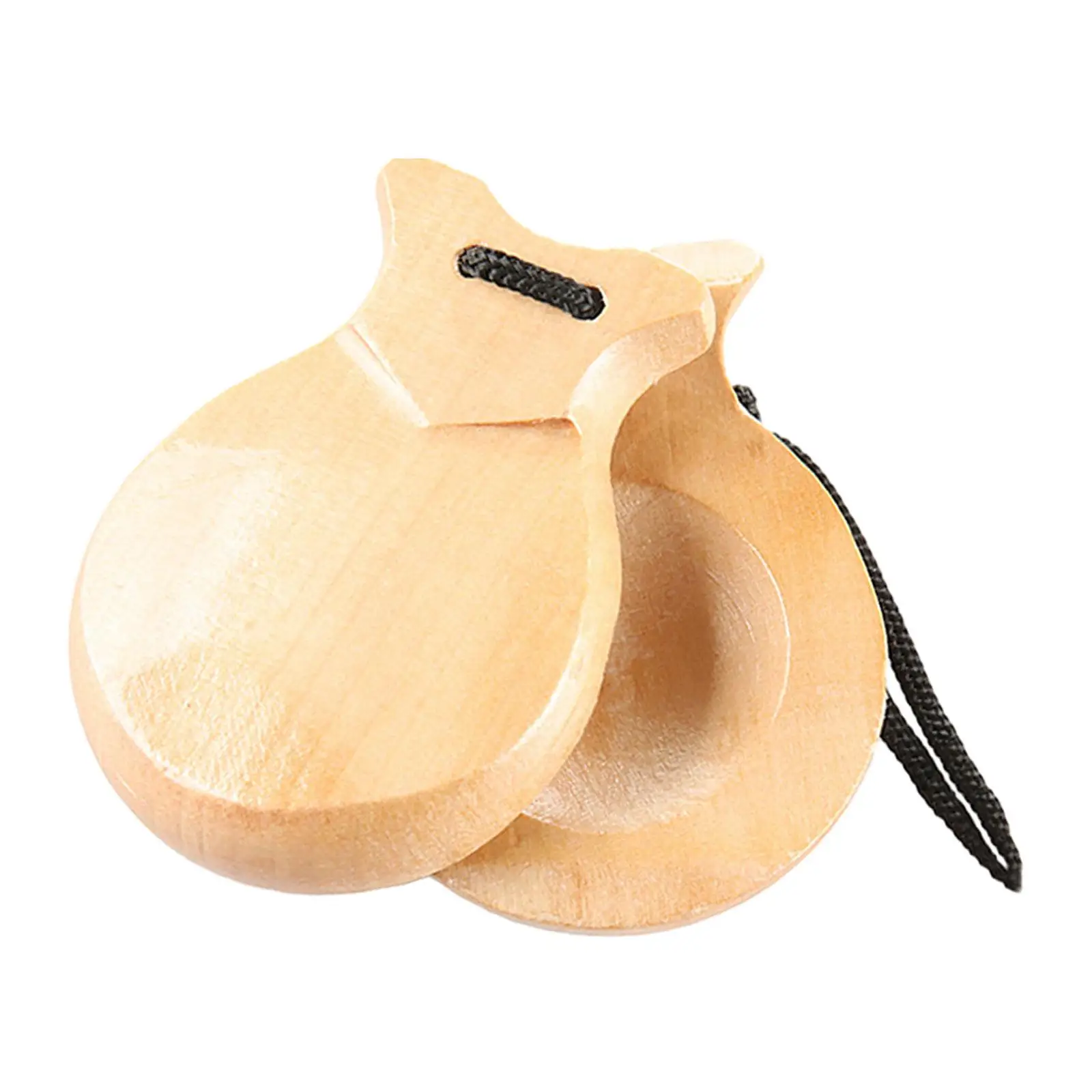 2Pcs Wooden Castanets Spanish Handmade Castanets Percussion Instruments Finger Castanet for Kids Childrens Day Gift Baby