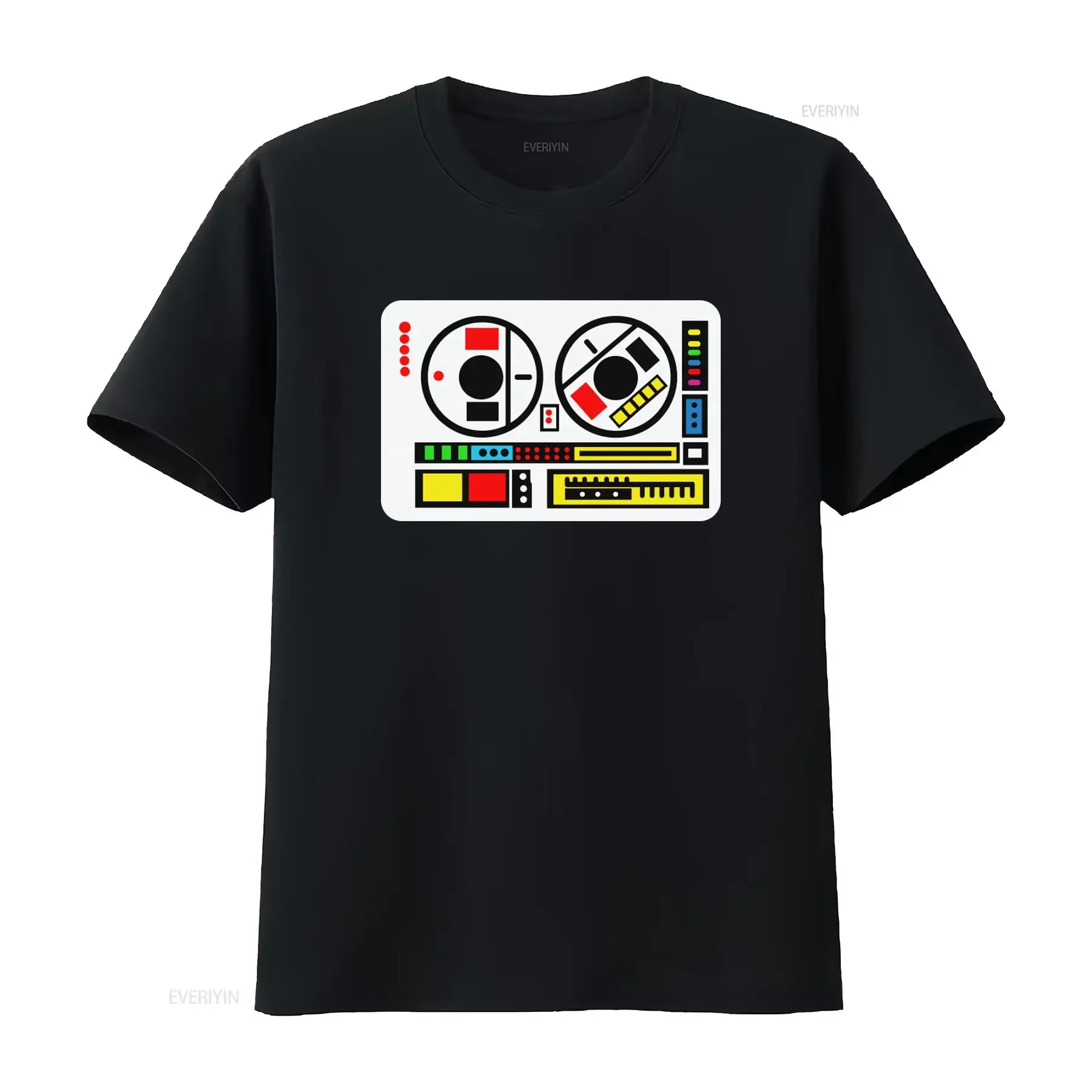 Faker Motu Chest Sticker Replica Classic DJ Equipment Print T Shirt vintage Washed designer clothes streetwear Breathable
