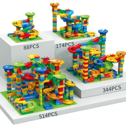 DIY Creative Bricks Assemble Toys Marble Race Run Block Small Size Building Blocks Maze Ball Funnel Slide Blocks Bulk Model Toys