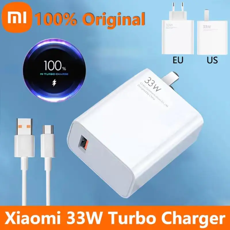 Xiaomi Original 33W Charger Adapter Turbo Fast Charge Usb Type-C Cable For Xiaomi Poco X5 X4 M5S X3 Pro Redmi Note 12 13 12R 13R