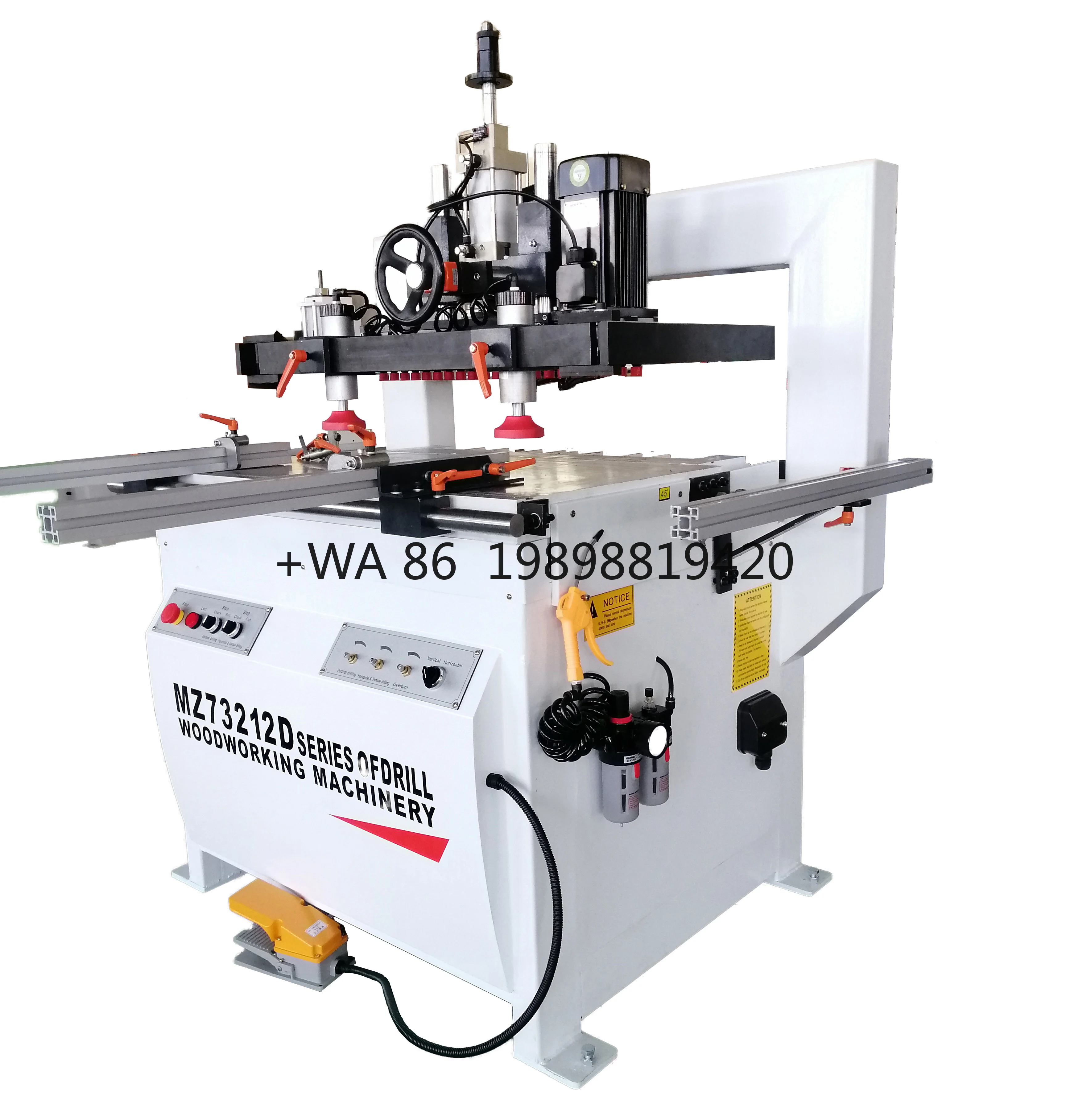 2 Lines Row Woodworking Wood 45 Degree Panel Furniture Multiple Spindles Hole Dowel Boring Drilling Driller Machine for Sale CE