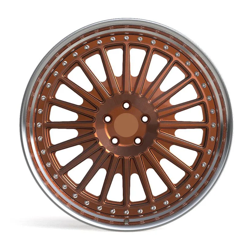 Popular Design 2-piece Deep Lip Forged Rims Forged Wheels 5x112 5x114.3 5x120 With Chrome Plated Barrel