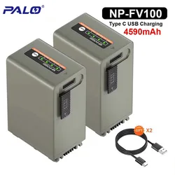 PALO 4590mAh NP-FV100 NP-FV70 Battery with 5V/2A Type-C Input for Sony FDR-AX33, FDR-AX53, FDR-AX60, FDR-AX700, FDR-AXP33,AX100E