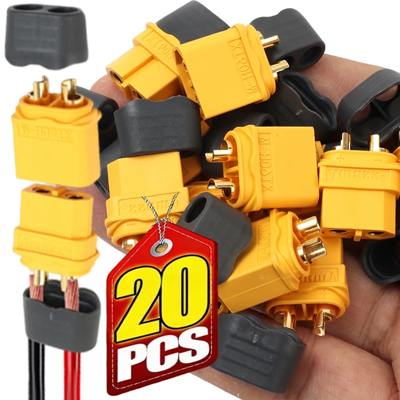 

Разъемы XT60H (папа/мама) с защитным кожухом для кабелей и проводов, адаптеры XT60 для питания RC Lipo аккумуляторов и авиамоделей