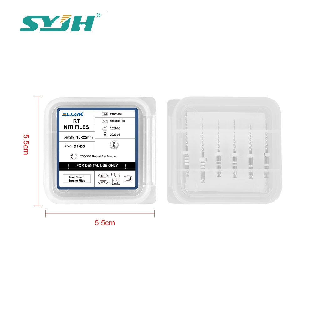 6 Pcs/Box D1-D3 Dental NiTi File Root Canal for Remove Filling Material Retreatment Engine Before Canal Re-shaping Dentist Tools