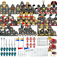 Medieval Knight Warrior Building Blocks Military Soldier Figures Europe Castle Guard Army Sword Weapon War Horse Bricks Toy Gift