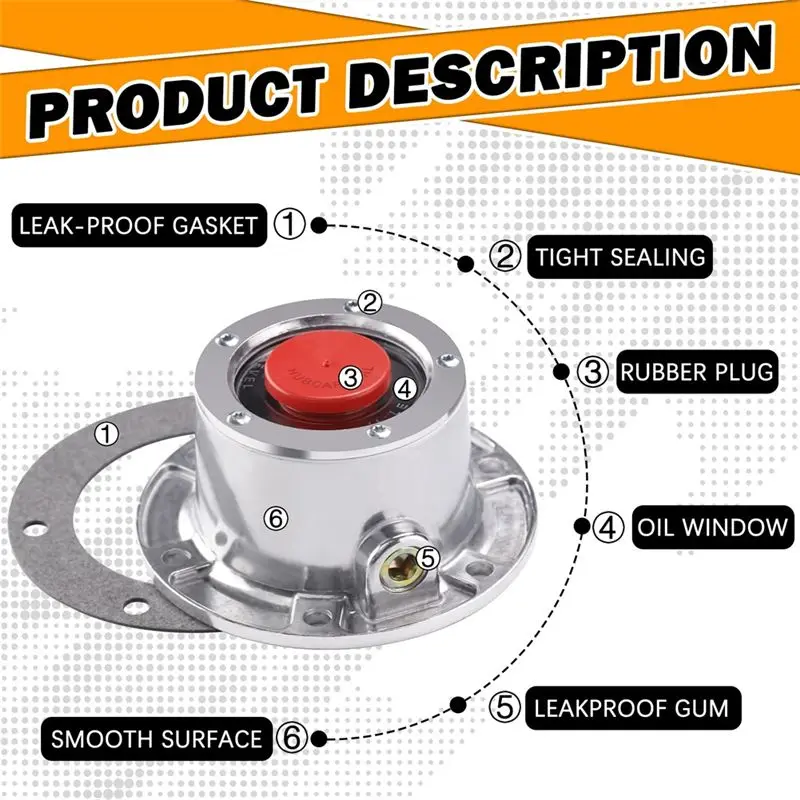 343-4024 Silver Hub Caps For Stemco,Aluminum Hub Cap For Trailer Axle With Extra 4 Rubber Plugs And Gaskets(Pack Of 2)