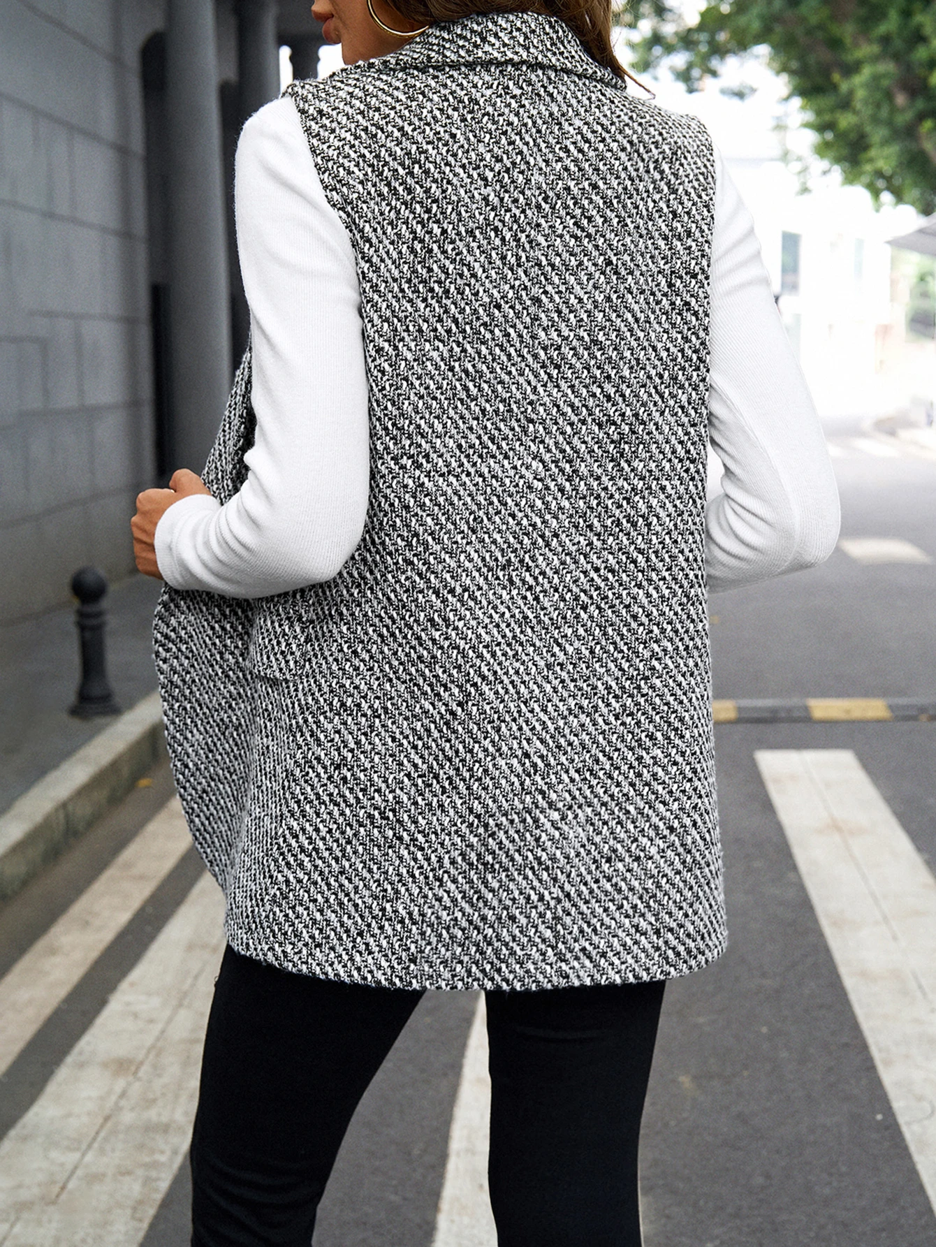 Women  Fashion Luxury Vintage Plaid  Mesh Patchwork Vest Jackets Elegant Chic V Neck Slim Elegant Commuting Sleeveless Waistcoat