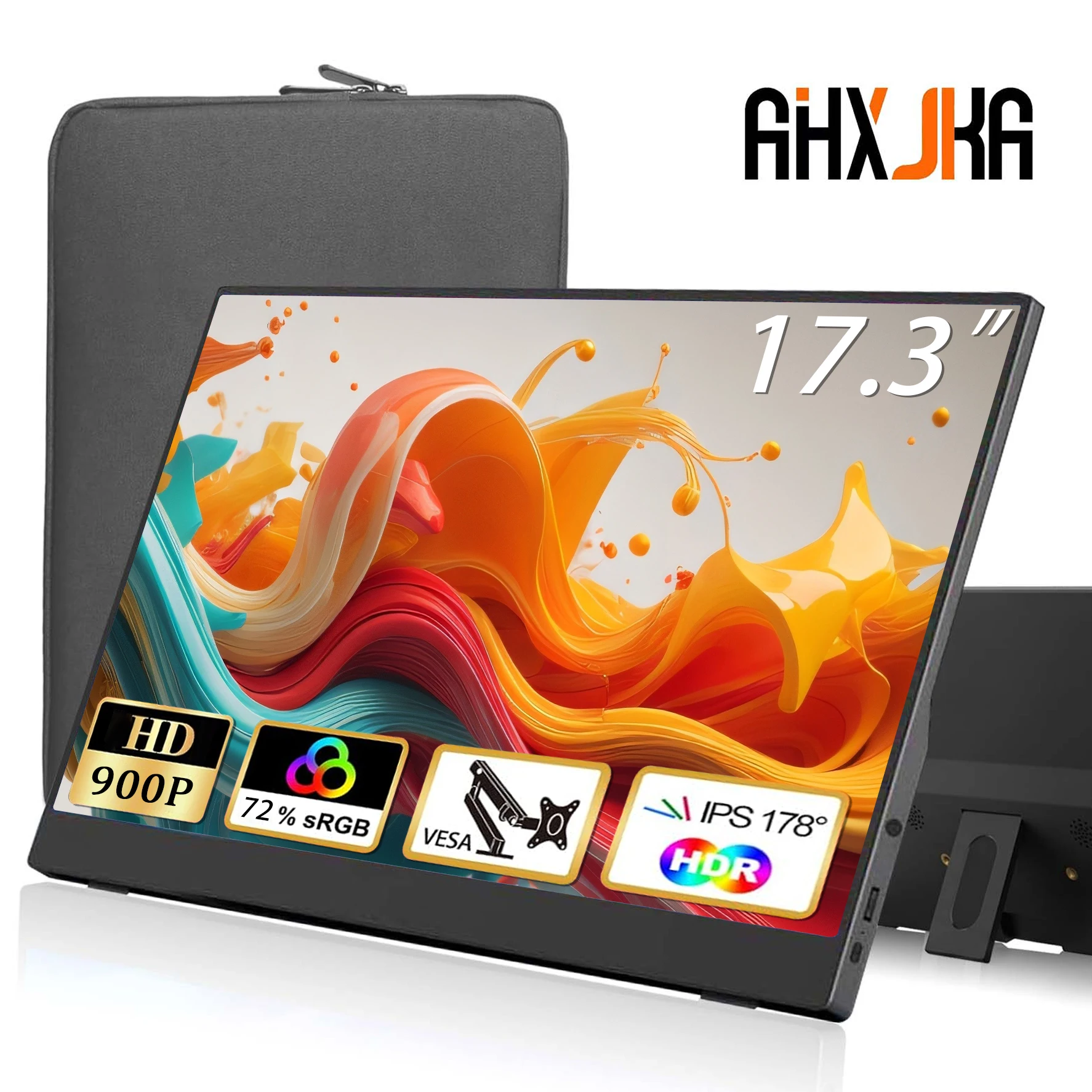 17.3" FHD 1600*900P IPS Panel USB-C HDMI Source Portable Monitor for Phone Laptop Extension PC Nintendo Switch Second Display