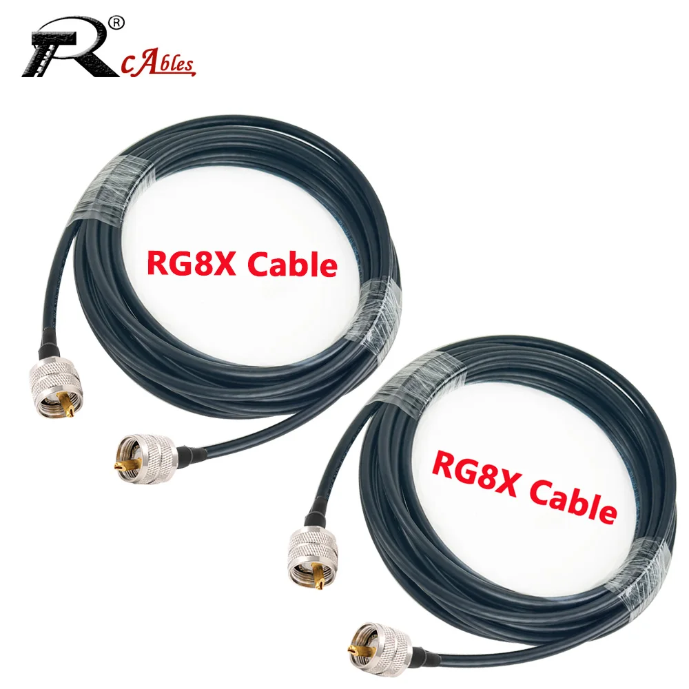 PL259 UHF SO239 Jumper Cable RG8X CB Antenna Coaxial Cable Low Loss 50 Ohm UHF Male to UHF Male CB Antenna Extension Coax Cable