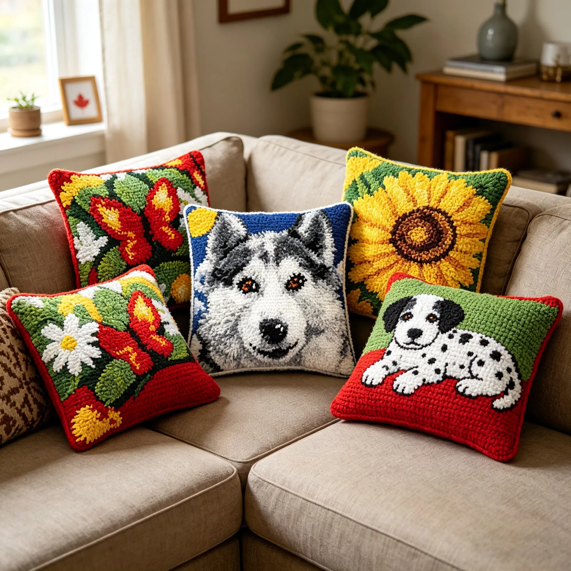 DIYラッチフック動物犬クッションカバーカーペット刺繍ラッチ - Art Craft Adult のレビューと価格