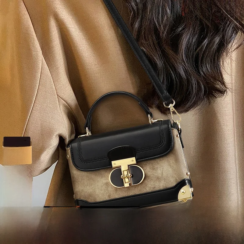 

Viney Autumn Winter Women's Crossbody Bag Luxury Small Luxury Walnut Box ape Soft Handbag Casual Lo Bule Closure