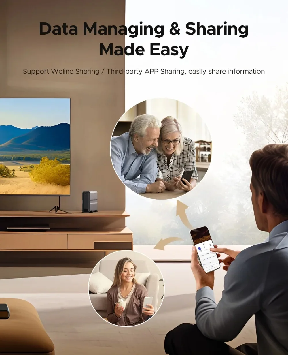 ORICO Nas Storage Personal Storage 3.5" Type-C NAS Multimedia Database Built-in 4TB/8TB Hard Drive Data Security Remote Access