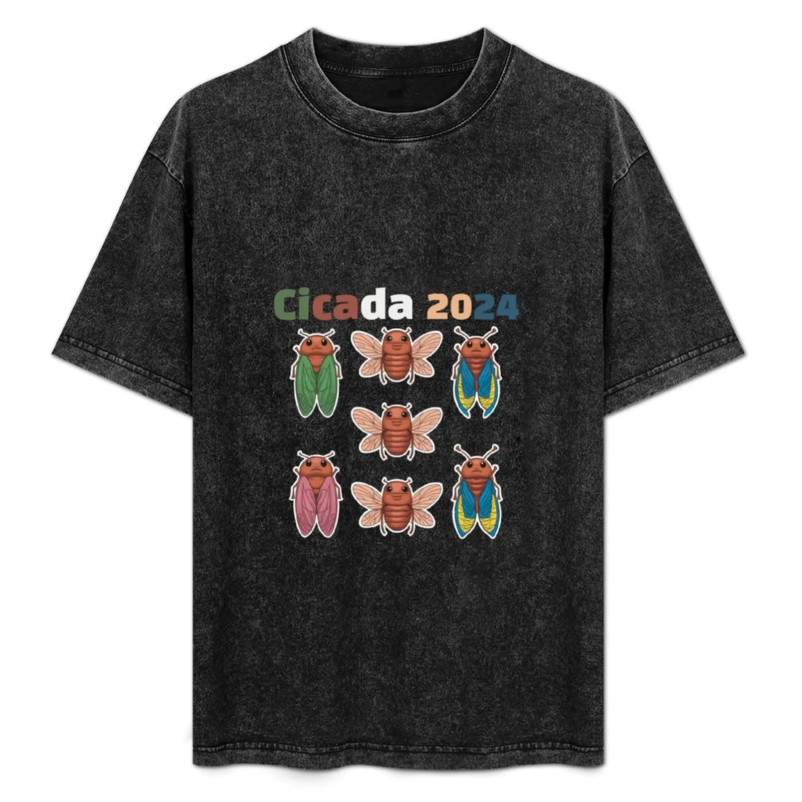 Cicada 2024 Chronicles, cartoon design, T-Shirt oversized boys animal print sublime graphic shirts plus size men clothing