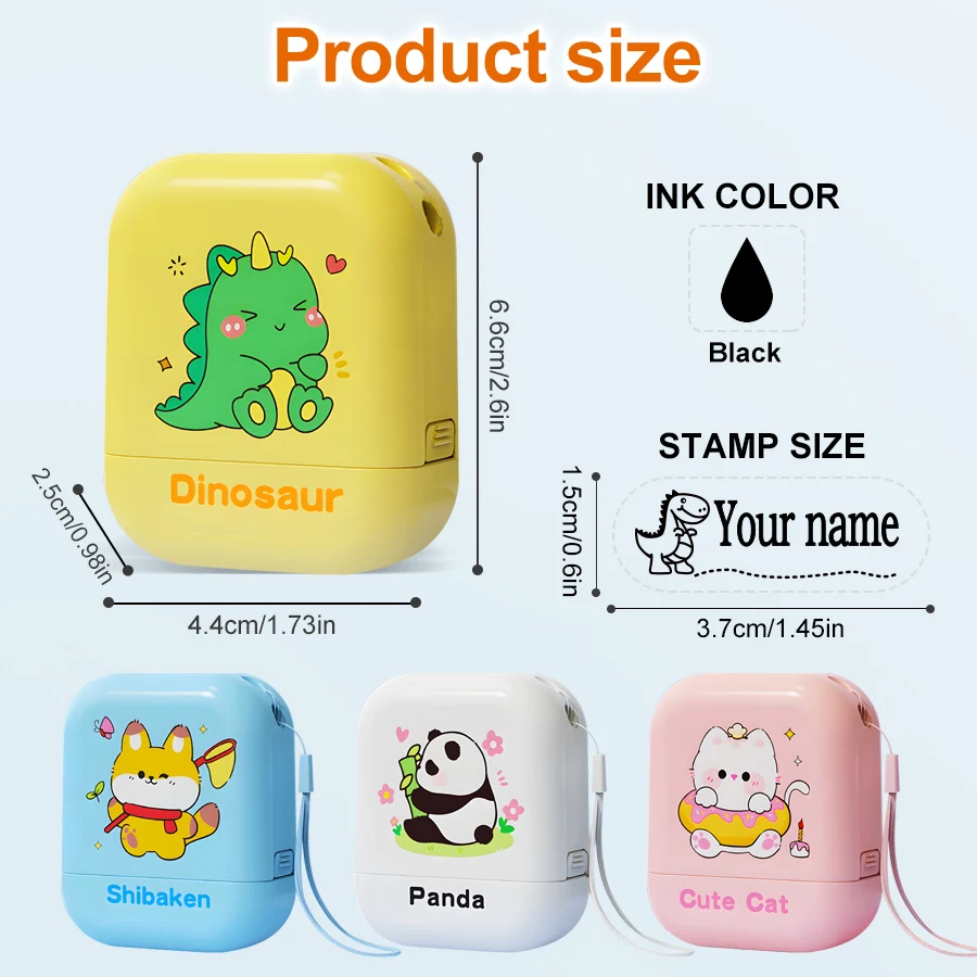 Custom Name Stamp for Kids - Personalized Waterproof Ink Seal for School Bags Travel Kindergarten, Gift for Children