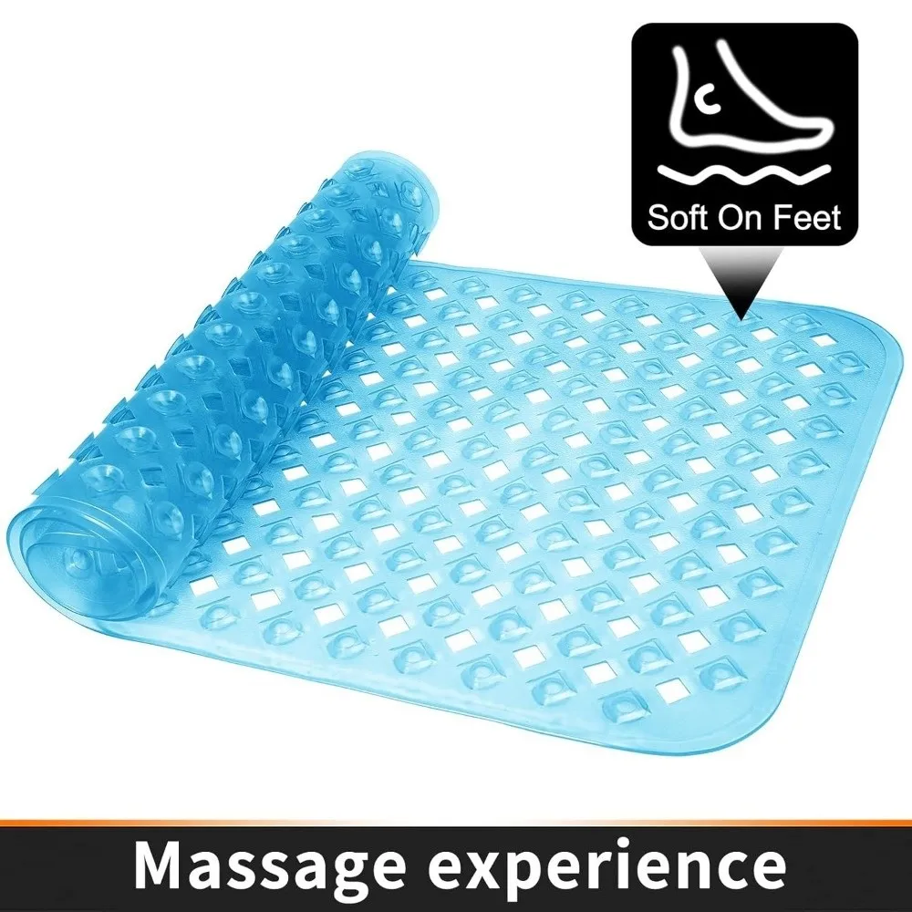 

New 70x40cm Extended Bathtub Mat PVC Material Suction Cup Anti-slip Mat Water-Resistant Washable Bath Rug Shower Area