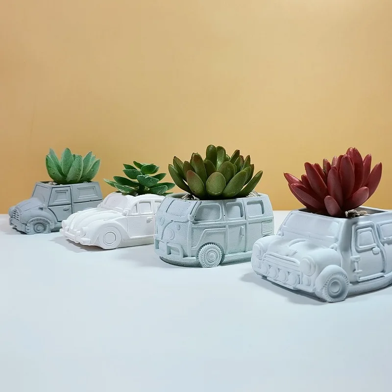 

Old Car Vase Vase Flower Pot Ashtray Pen Holder Silicone Mold Making Home Decoration with Epoxy Plaster Cement Handicraft