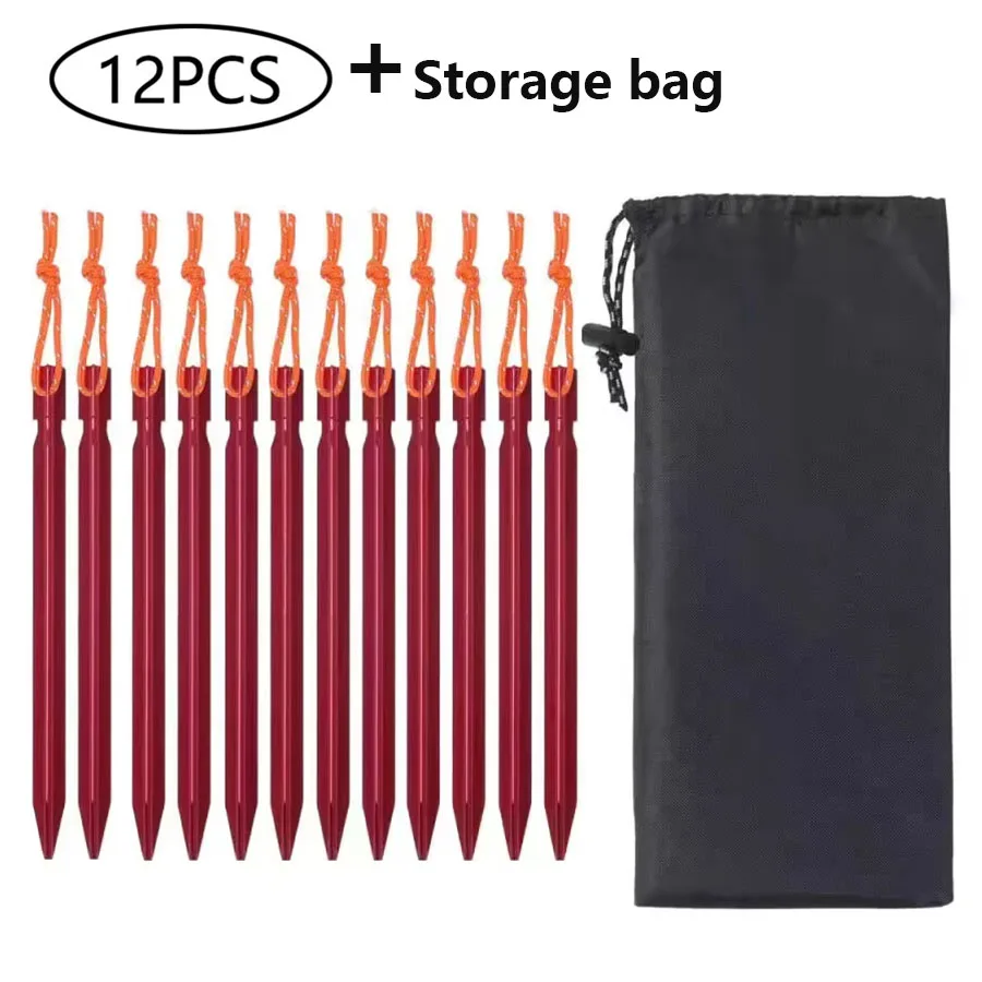 18cm/7 Zoll Zeltnägel, Leichte Bodenheringe für Campingplätze, Zeltzubehör für Wandern und Camping