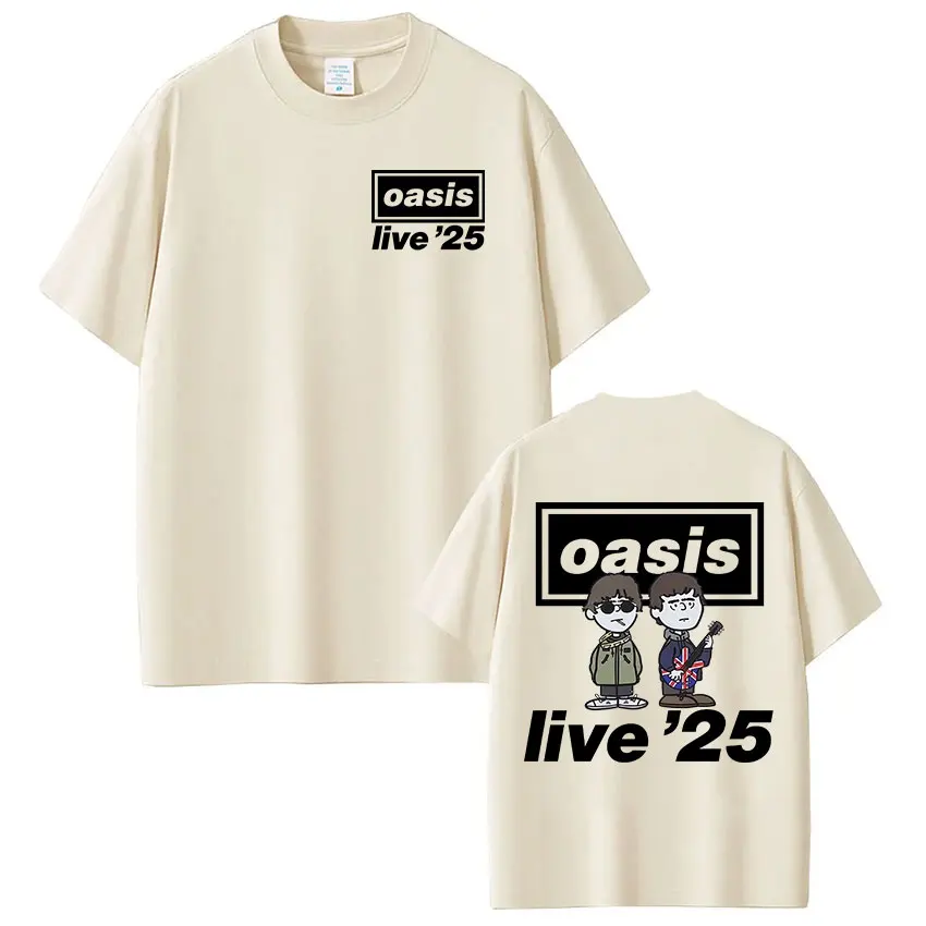Rock band o-oasis ao vivo 25 tour t camisa das mulheres dos homens