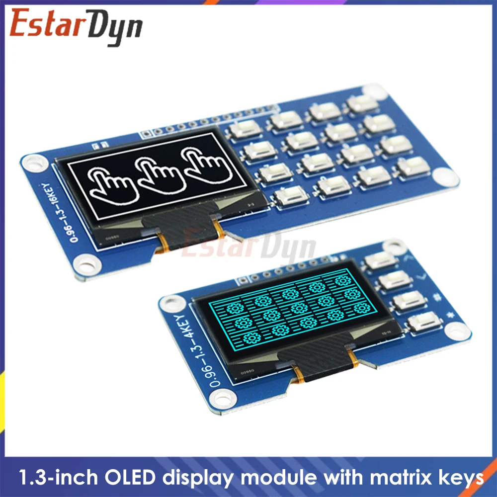 1.3 Inch 128x64 OLED Display SSD1116 with 4x4 Matrix Keyboard Module I2C SPI for Arduino Raspberry Pi ESP32