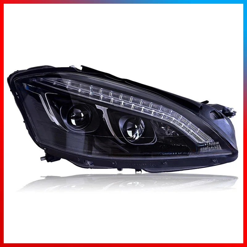 

Фара в сборе для Mercedes-Benz S-Class W221 (2006-2009), модифицированная, со светодиодными указателями поворота и дневными ходовыми огнями