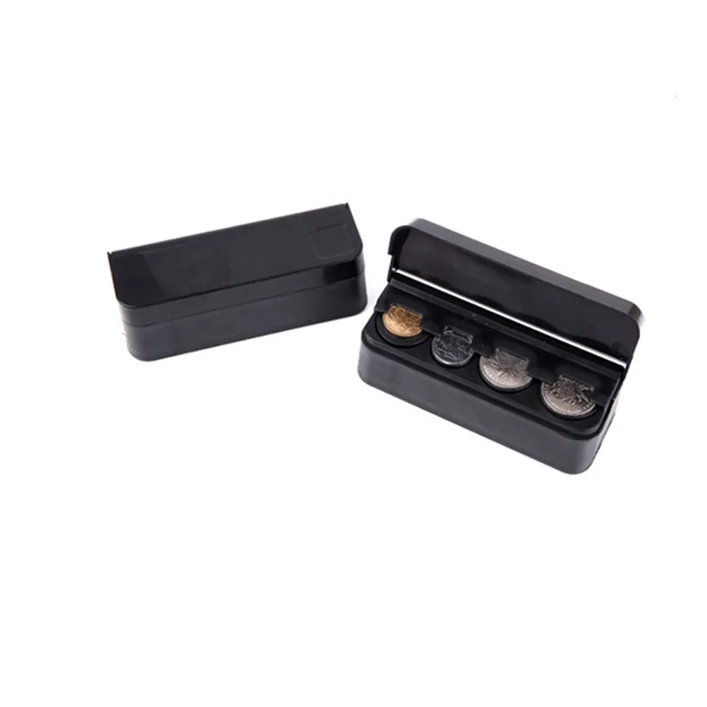 2Pcs Case Compact Plastic Coin Storage Box for Automobiles Trunk Dashboard Console Organize Pennies Nickels Quarters