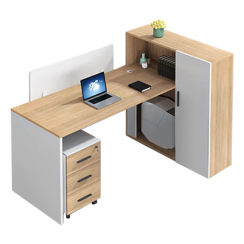 

Staff office table and chair combination modern minimalist screen