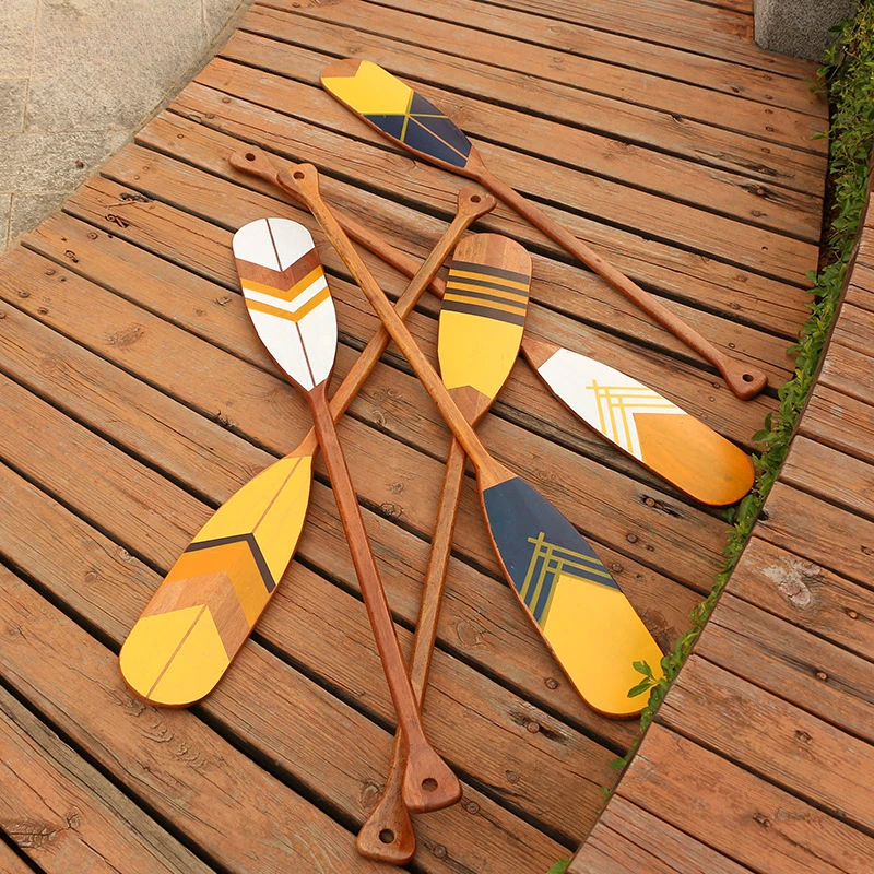 120cm Vintage Style Decoration Wooden Rowing Boat Oars Canoe Paddle Customizable Pattern