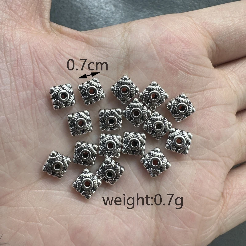 30pcs Pineapple Flower Cube Charm Perforated Spacer Beads DIY Bracelets Earrings Jewelry Connectors Craft Accessories