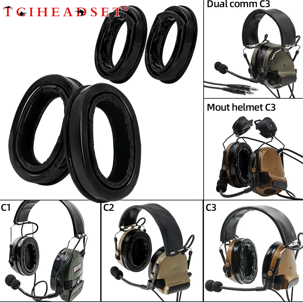 Tactical Accessories Gel Ear Pads Silicone Pads for Peltor Comtac I II III Tactical Headset Anti-Noise Protective Earmuffs