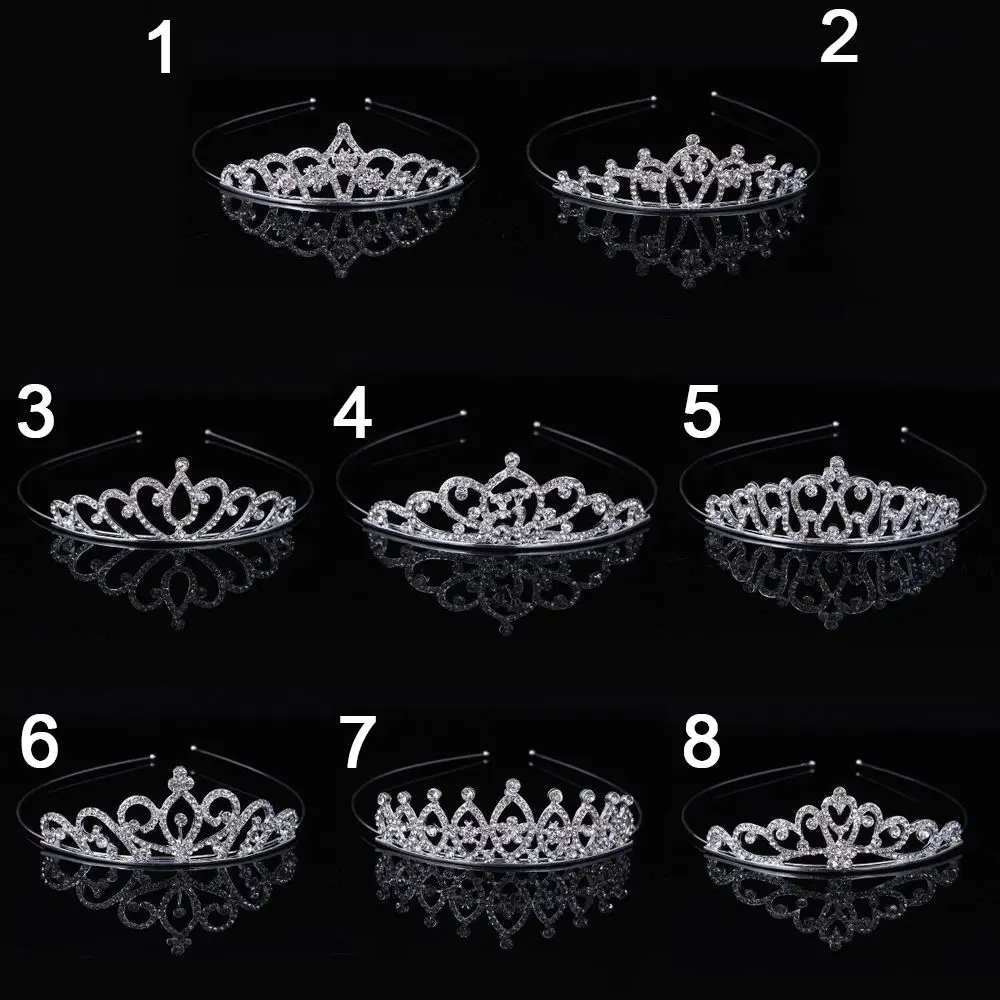 Tiaras y coronas para niños y niñas, diadema nupcial, corona de cristal, accesorios para fiesta de boda, adornos de joyería para el cabello, tocado