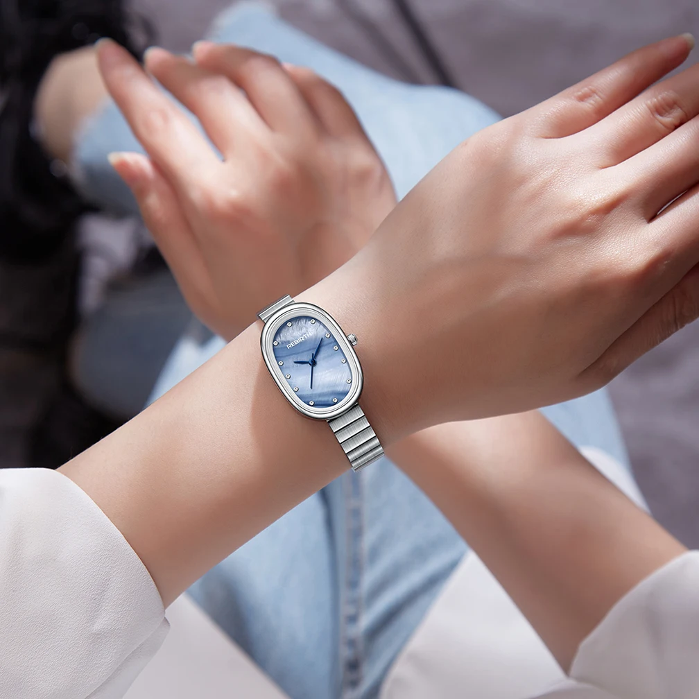 REBIRTH Waterproof Women's Watch Original Korean Casual Style Stainless Steel Strap Small Watch