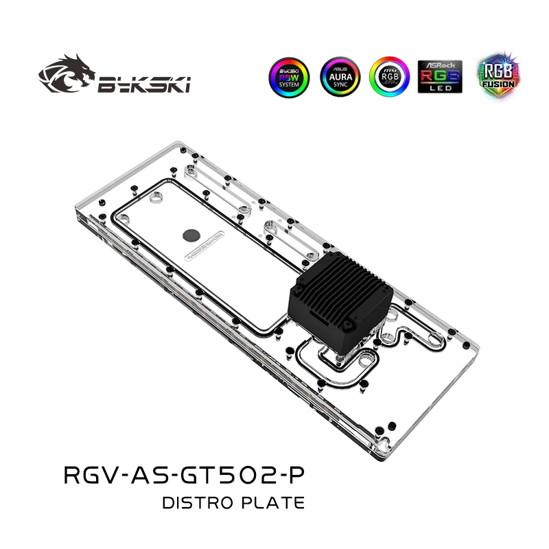 Imagem -02 - Bykski Acrílico Distro Placa Placa Reservatório para Asus Tuf Gaming Gt502 Computador Case Sistema de Refrigeração Água Combinação Ddc Bomba