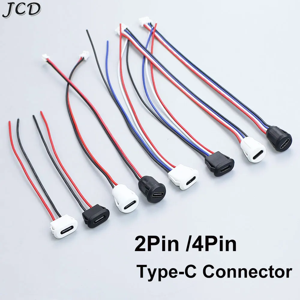 Jcd 2pin 4pin usb tipo c conector jack fêmea com fivela de cartão 3a ...