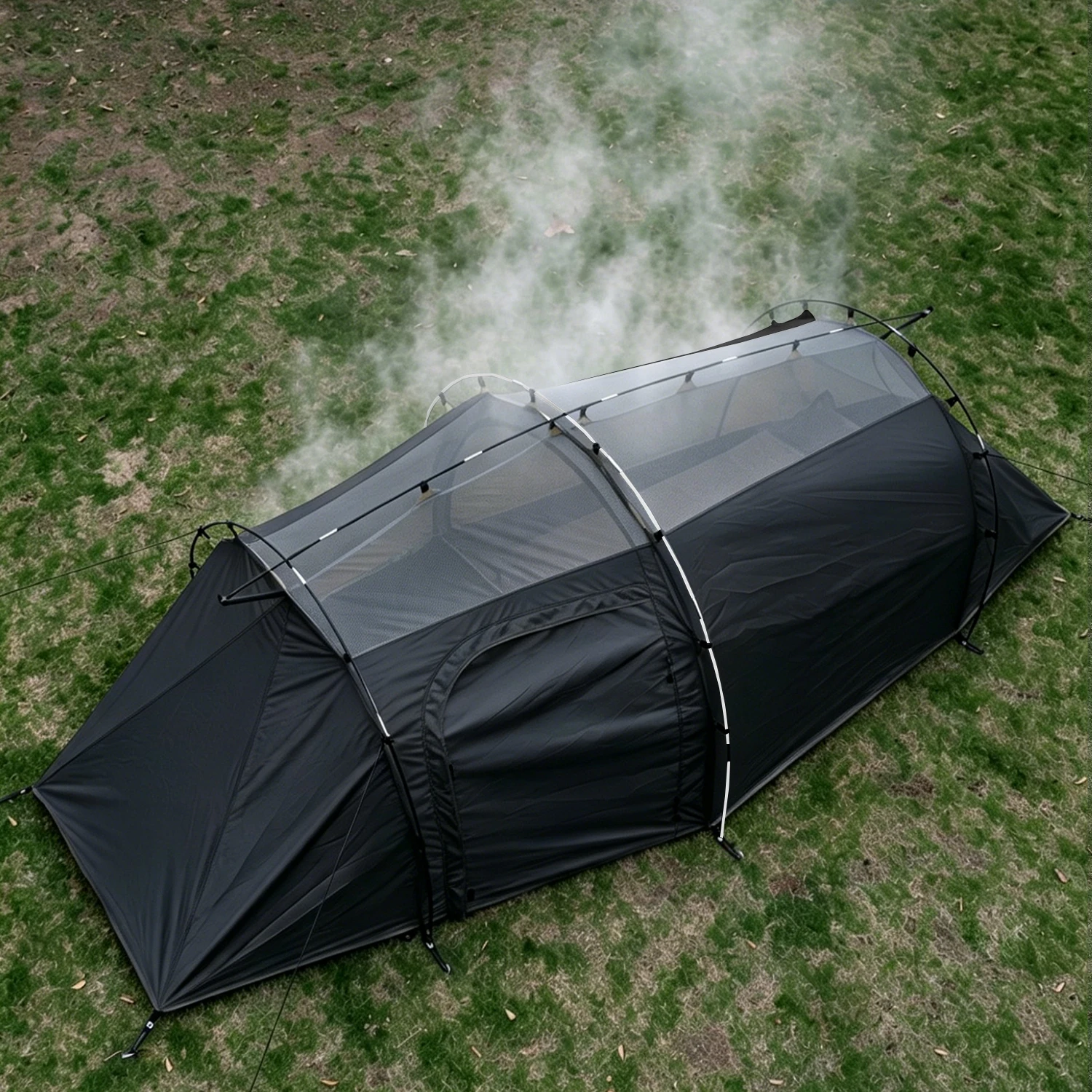 2-Personen-Zelt mit Hundebereich, abnehmbarem Dach, wasserdicht, sonnengeschützt, 3-Raum-Haustier-Unterstand, Outdoor-Reise- und Wanderzelt für den Park – Detail 4