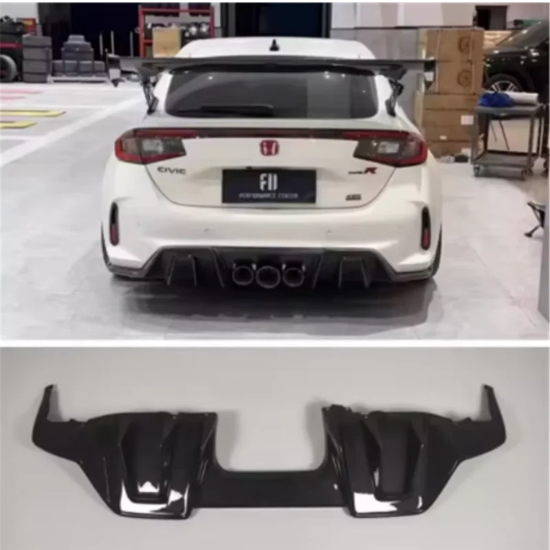 For Honda Civic Typer FL5 2022 2023 2024+ High Quality Carbon Fiber Car Bumper Rear Diffuser Spoiler Cover