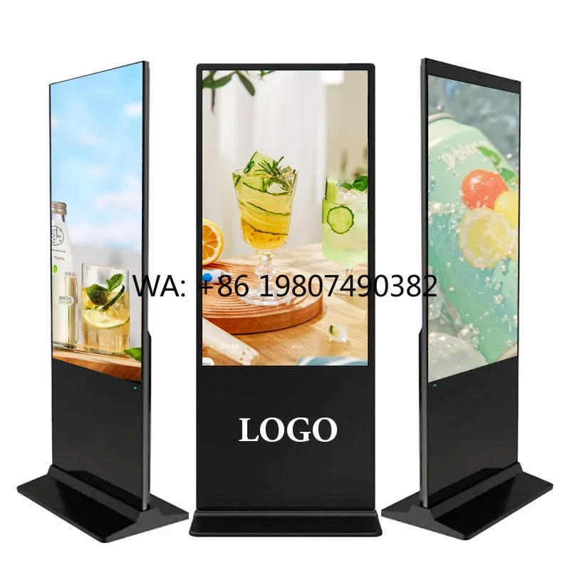 Pantalla digital inteligente de 55 pulgadas 2K 4K IP55 con pantalla táctil capacitiva, compatible con SDK, para publicidad en interiores de centros comerciales y tiendas minoristas.